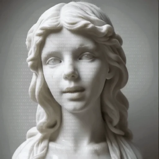 A marble sculpture brought to life as a talking avatar